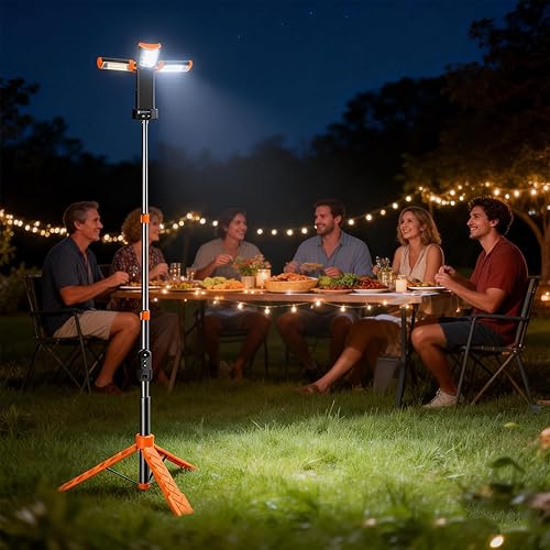 Miniatura 2 de Luces de campamento, linterna LED recargable portátil con 5 modos de iluminación, luz telescópica con luz de trabajo trípode, linterna desmontable