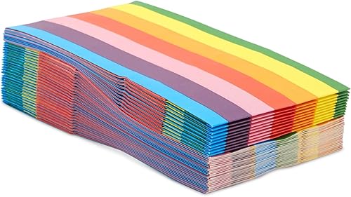 Miniatura 5 de BLUE PANDA Paquete de 36 bolsas de regalo de papel a rayas arcoíris para niños, unicornio cumpleaños y baby shower, regalos de fiesta, 8.7 x 5.2