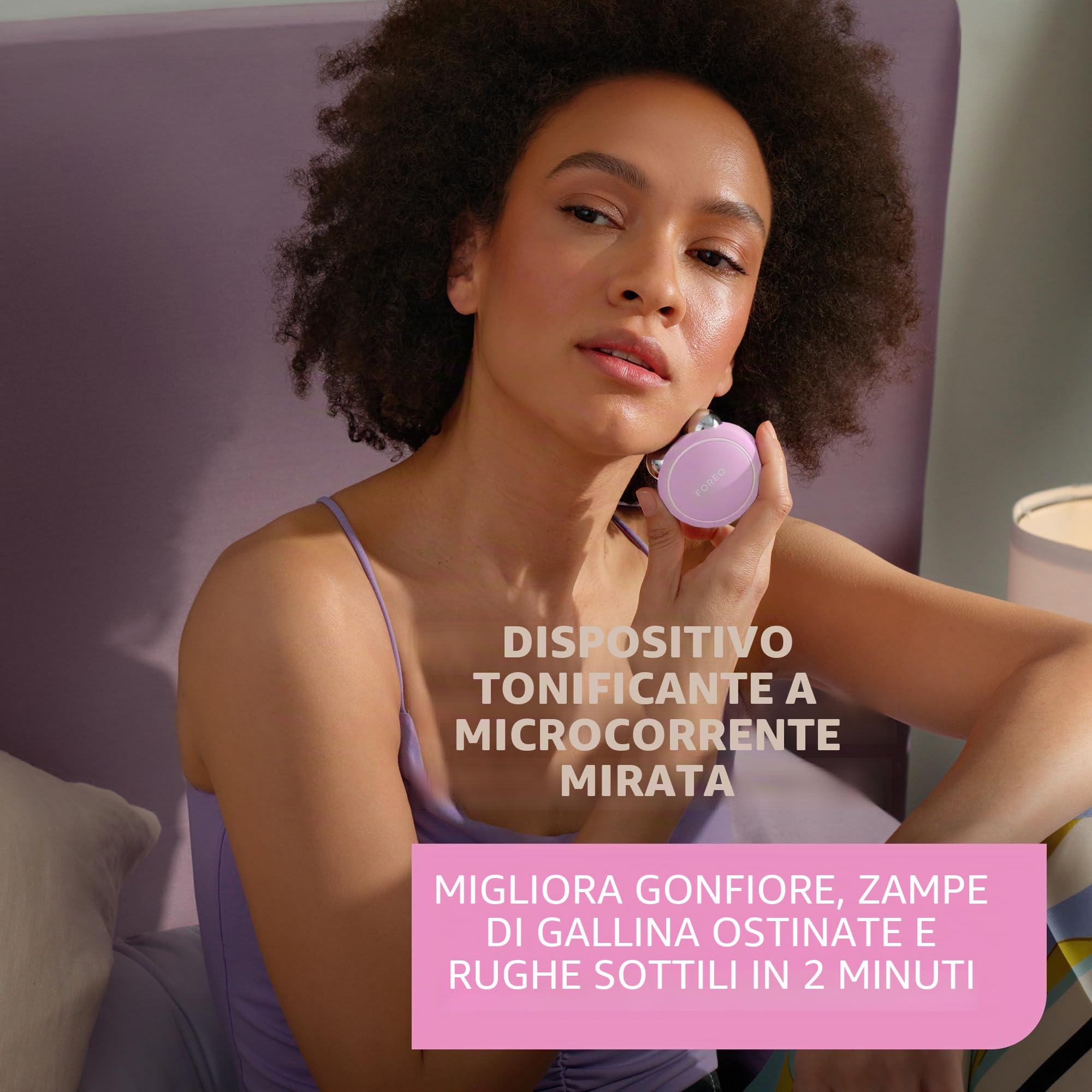 Foreo Bear Mini, Massaggiatore Viso Antirughe con Microcorrente, Massaggio Viso Mirato per Rughe Della Fronte e Doppio Mento, Ginnastica Facciale, Lifting Viso Non invasivo, Pearl Pink