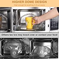 Vista 4 de Cubierta Volteable para Salpicaduras de Microondas, Cubierta de Microondas para Alimentos, Platos, Cubierta de Plato de Microondas Más Alta