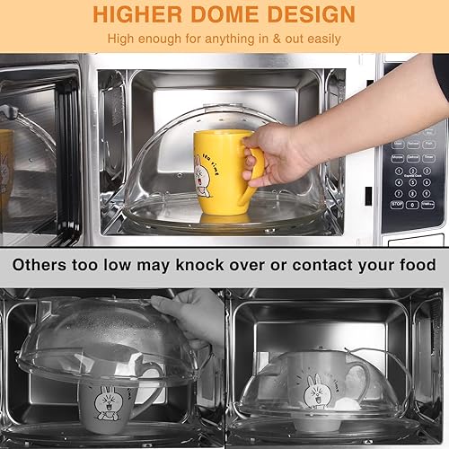 Miniatura 4 de Cubierta plegable para salpicaduras de microondas, cubierta de microondas para alimentos, plato, cubierta superior de placa de microondas para