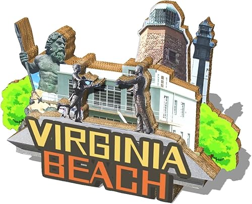 Miniatura 2 de Imán de madera para nevera, diseño de Virginia, Virginia, Estados Unidos, 3D, monumentos, viajes, coleccionables, recuerdos, decoración hecha a mano