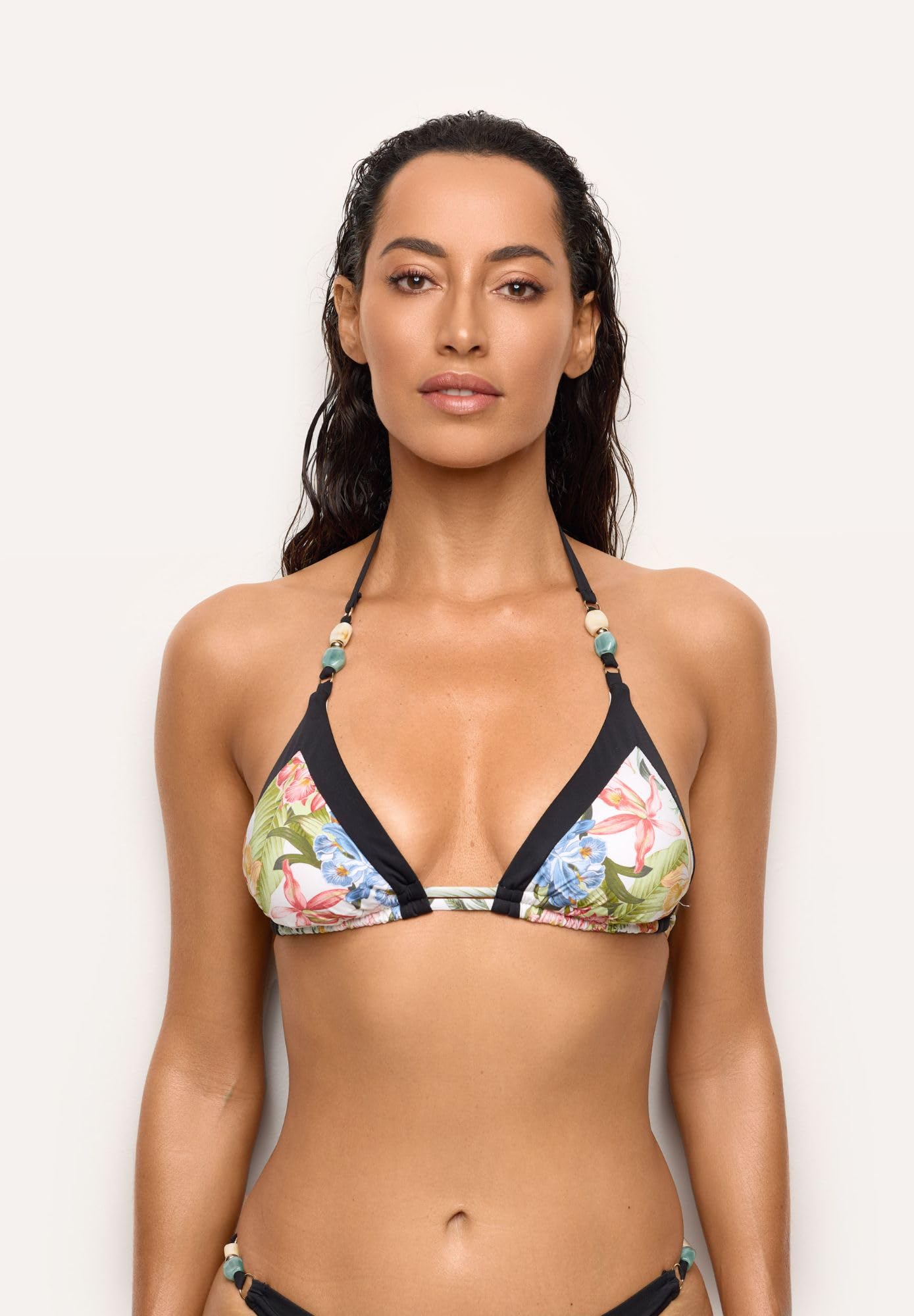 YAMAMAY - Bikini Parte Alta a Triangolo Senza Ferretto, Imbottitura Removibile, Donna, Tahiti, Multicolore, Stampa Floreale