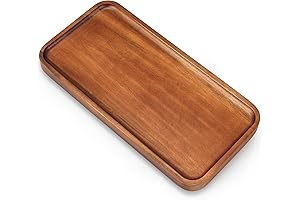 Acacia Wood Platters, Small 12"x6" Long Charcuterie Board Rectangle Decorative Tray