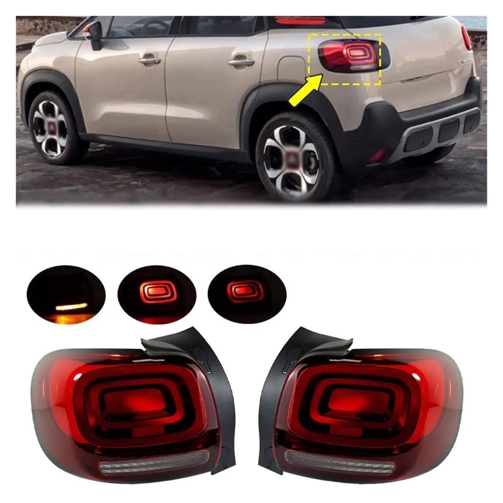 Piloto Trasero Para Citroen Para C3 Para Aircross Accesorios Exteriores Luz Trasera De Freno Señal Lámpara Repuesto Conjunto Luces Coche Luces Traseras(Only Right)