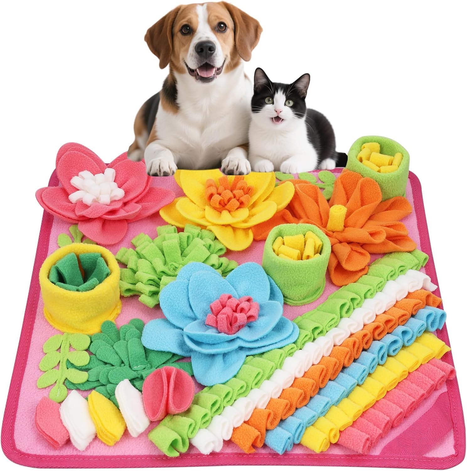 AMIR Snuffle Mat for Dogs, Interactive Feeding Puzzle Toy, Promotes Natural Foraging and Slow Eating, Reduces Stress and Enhances Training, 15-inch Dog Snuffle Mat