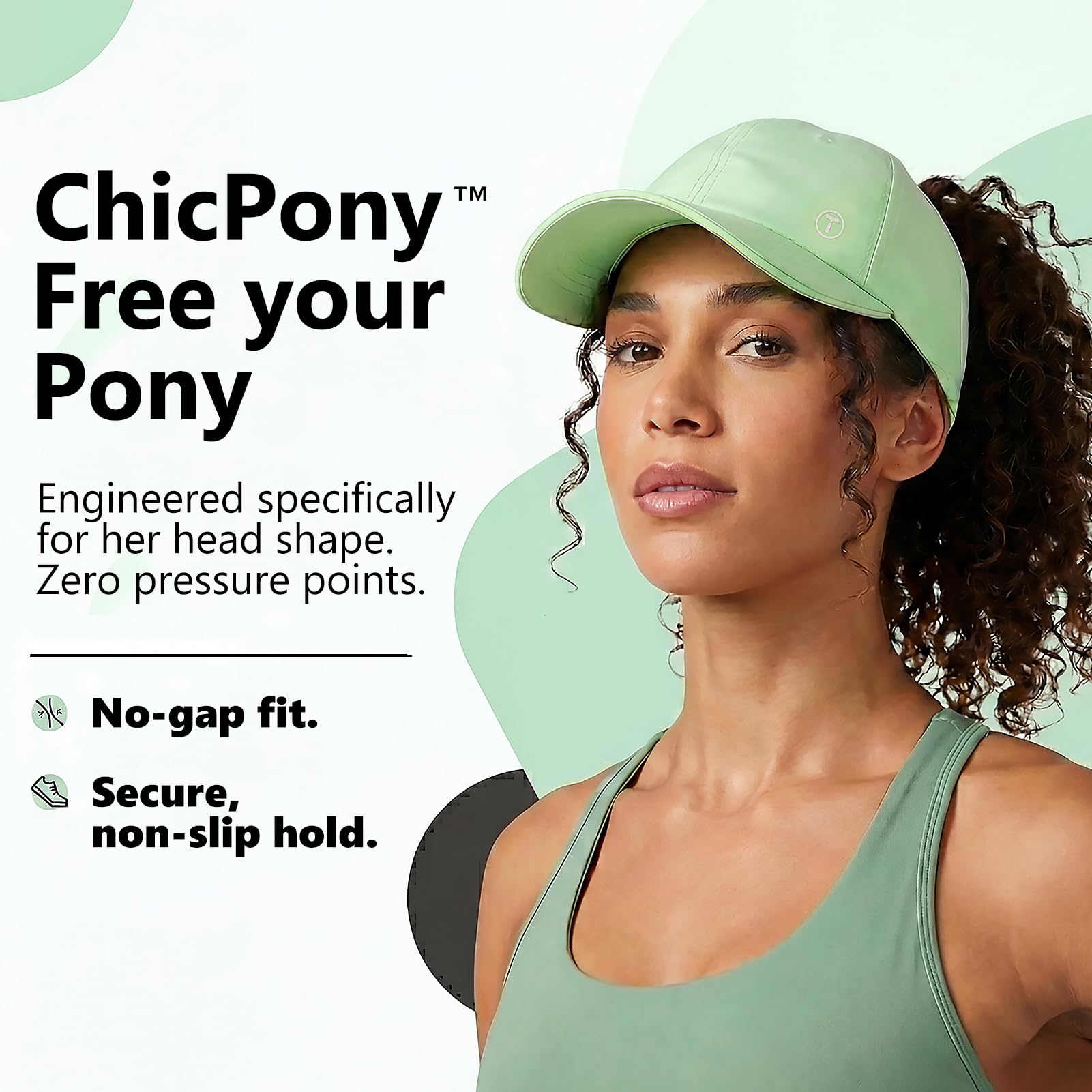 TOP-EX ChicPony™, berretto da baseball da donna, con foro nascosto per coda di cavallo, UVCoolix™, rinfrescante UPF 50+, cappello da sole leggero da donna