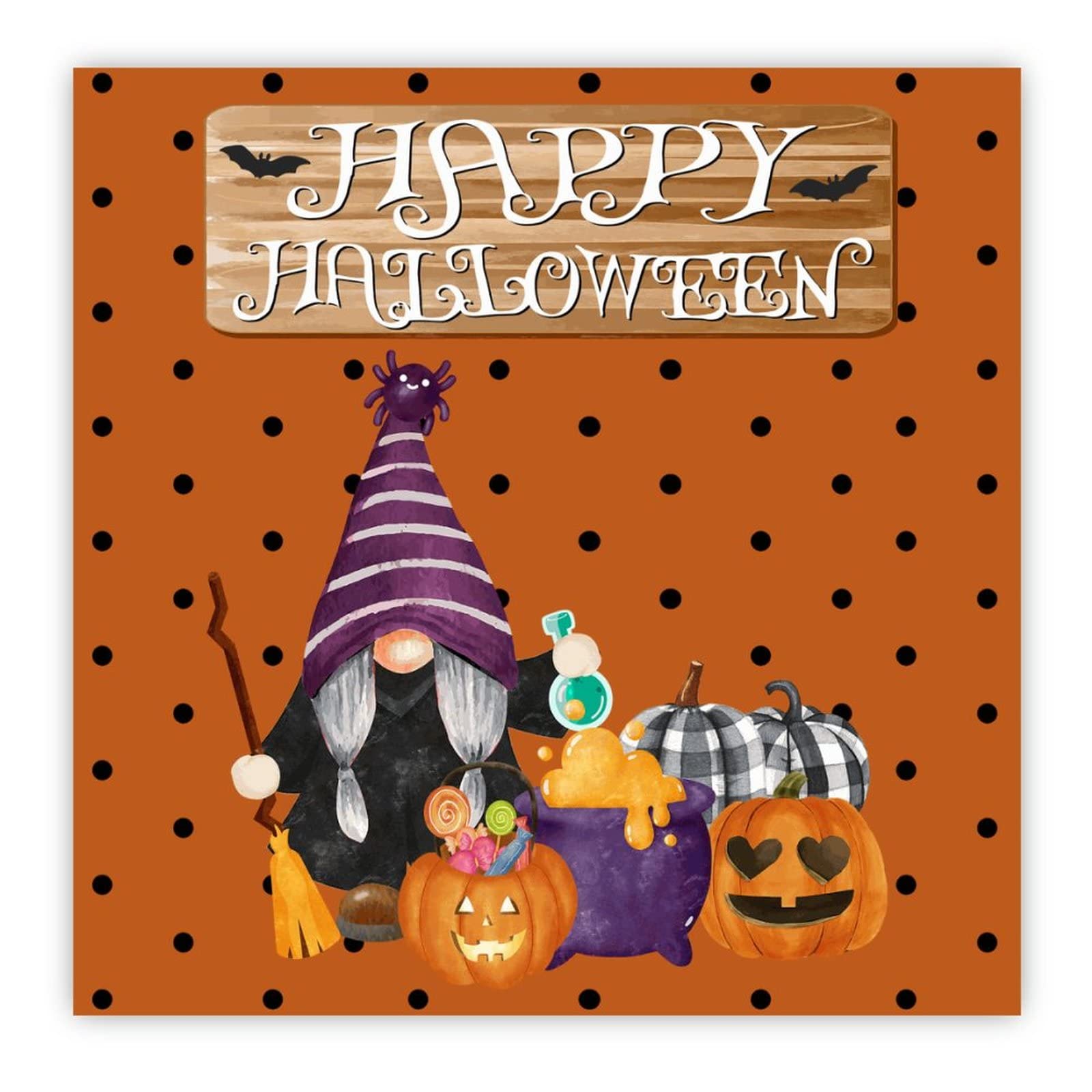 Panneau bois Happy Halloween décoration murale grand format 40cm