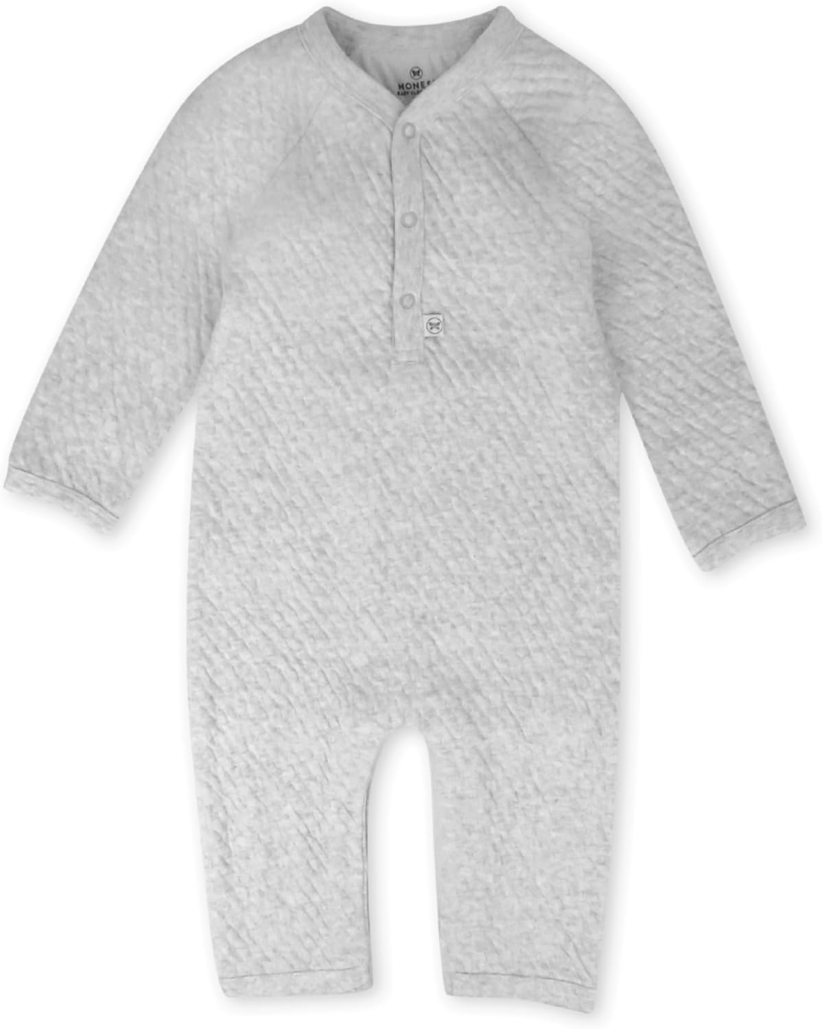 HonestBaby Baby Long Sleeve Center Snap Coverall 100% Organic Cotton for Infant, Baby Boys, Girls