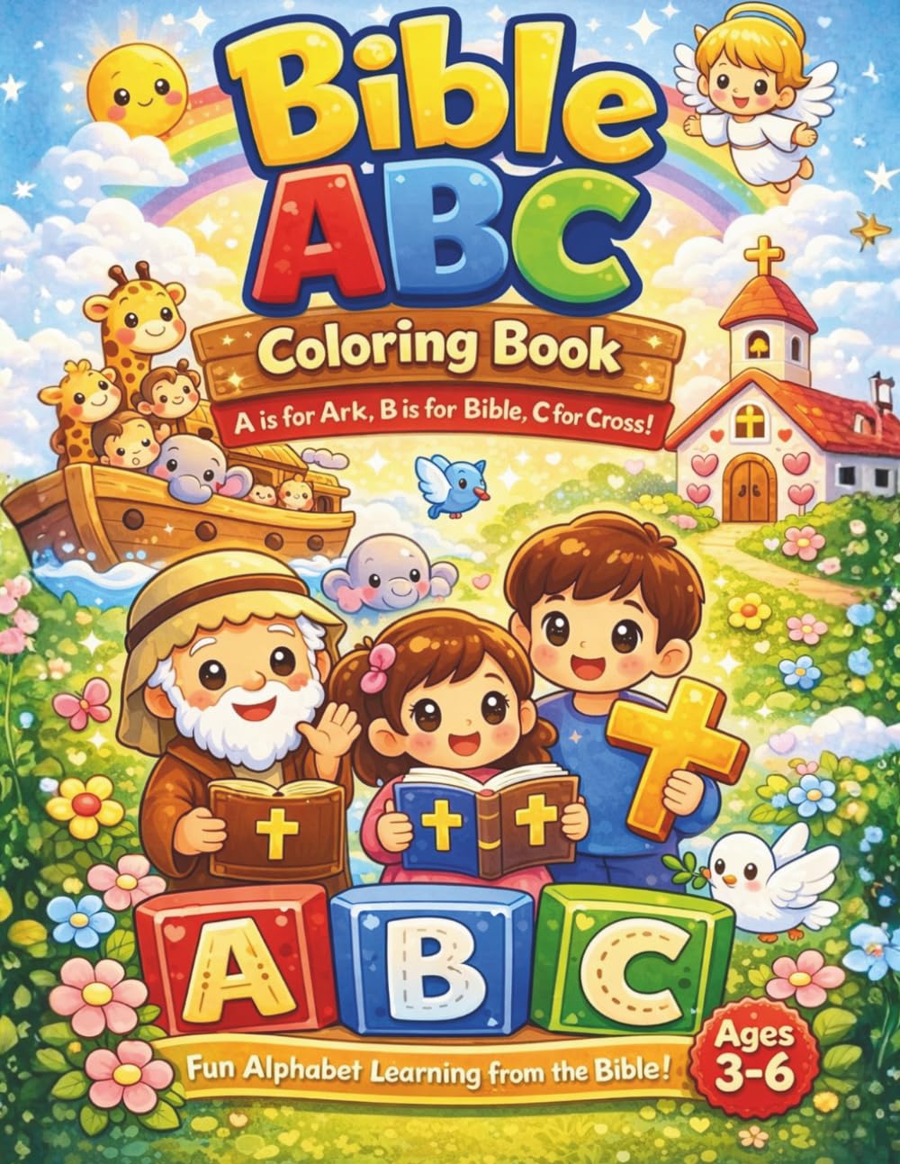 Christian Bible ABC Coloring Book for Kids Ages 3–6: Learn the Alphabet with Faith | Cute Bible Alphabet Coloring Pages for Toddlers and Preschoolers (Lil Wombat Faith Coloring Series)