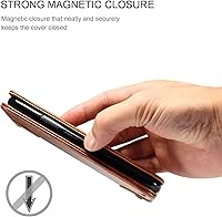 Vista 6 de Sinianl Funda de cuero tipo cartera con tapa de material TPU para iPhone Xs Max/XR/XS/X/8/8 Plus/7/7 Plus/6/6 Plus, Marrón