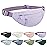 Frenou Large Waist Bag With 4-Zipper Pockets-Fanny Pack For Women And Man-Crossbody Belt Bag With Adjustable Strap For Travel Running Hiking Walking Workout Light Purple