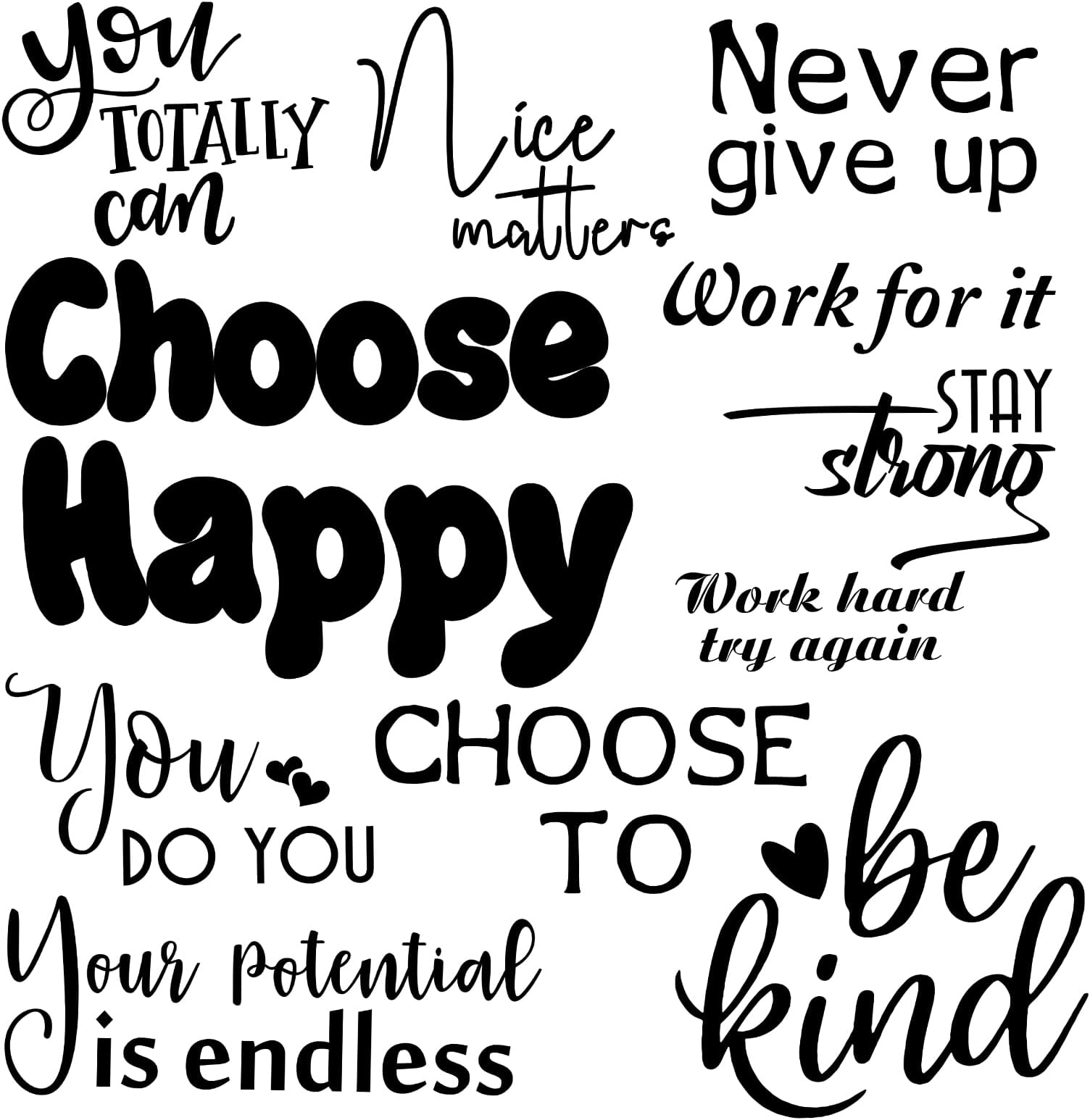 10 Pcs Inspirational Wall Decals Peel and Stick Vinyl Positive Quotes Wall Decor Removable Waterproof Motivational Window Stickers for Bedroom Office School Classroom Living Room Bathroom