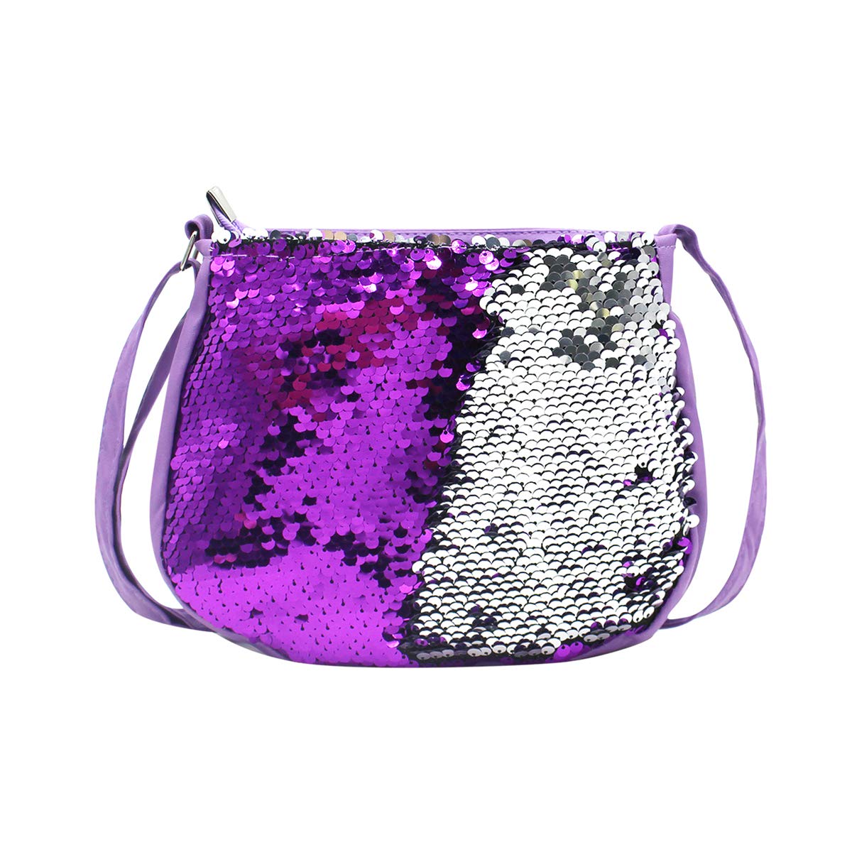Orityle Kids Girls Sparkle Crossbody Purses Glitter Shiny Flip Sequin Small Purse Zippered Cute Handbag