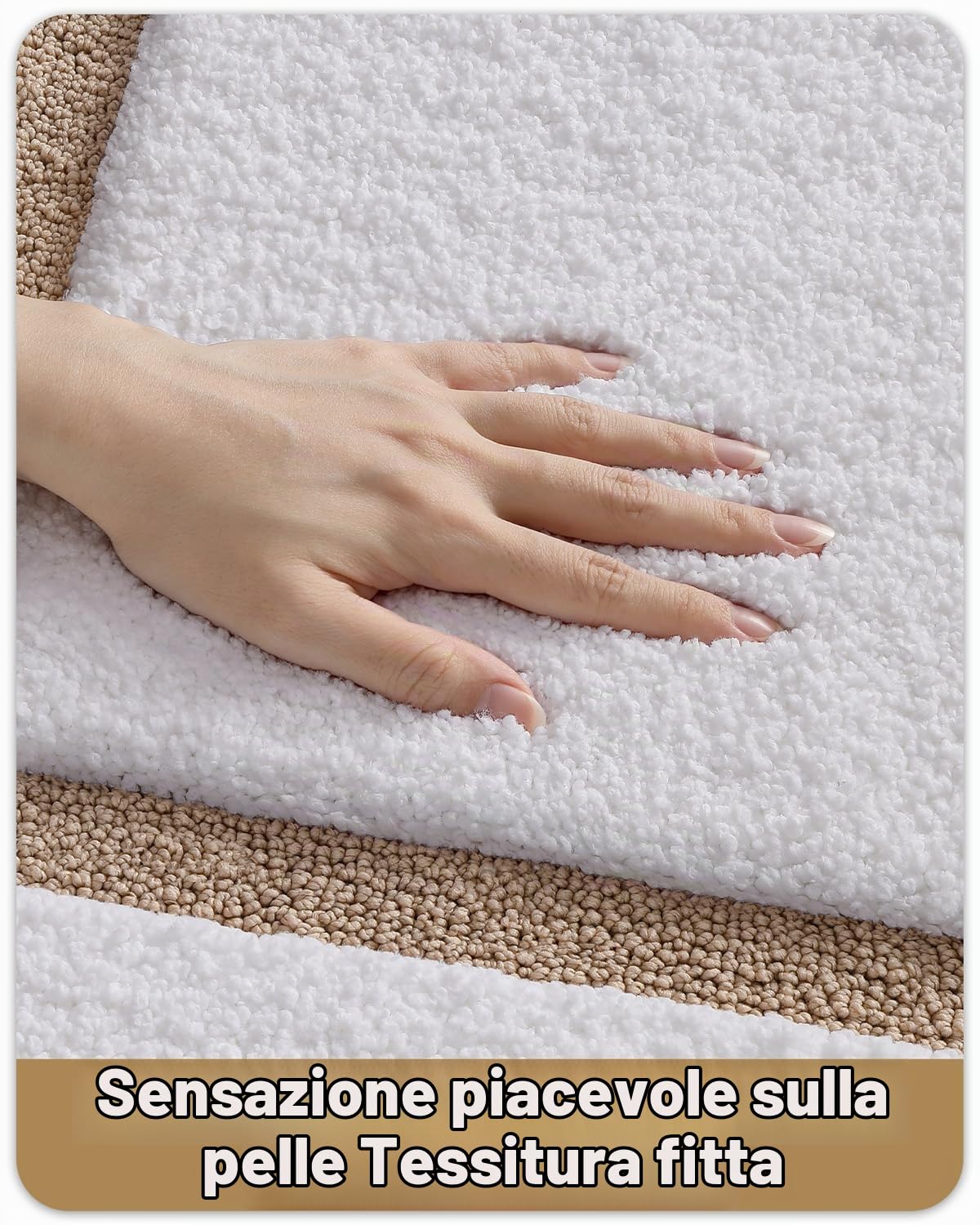 Color & Geometry Tappeto da bagno 61x92 cm, Assorbente acqua e Quick Dry Microfibra Tappeti da bagno, antiscivolo, Lavabile in lavatrice, Tappetino da bagno peluche per il bagno, Cachi
