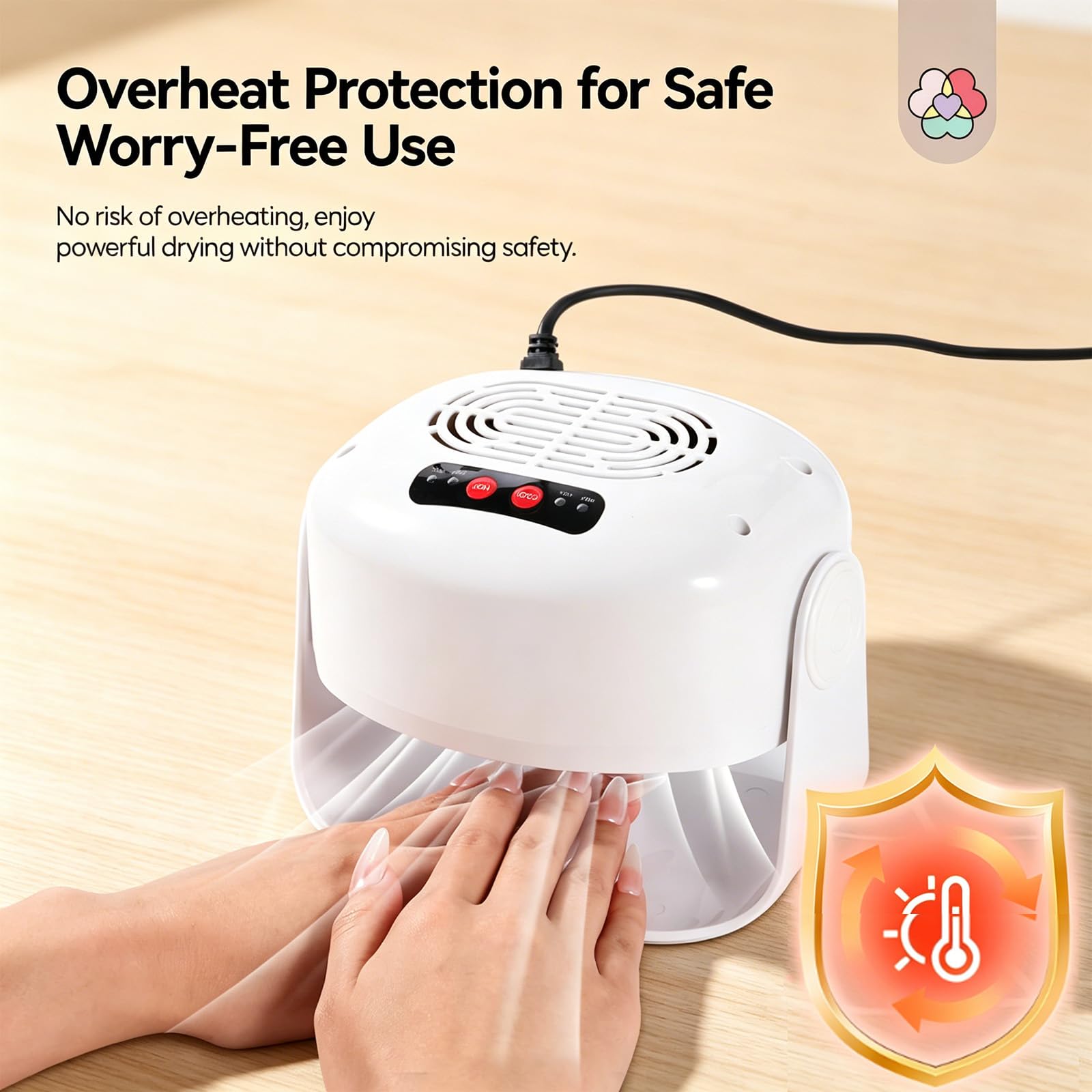 Asciugatore Per Unghie Da 600 W, Essiccatore Per Smalto Ad Asciugatura | Angolo Regolabile, Doppia Modalità di Riscaldamento e Raffreddamento per Manicure Domestica e Uso In Salone(white)