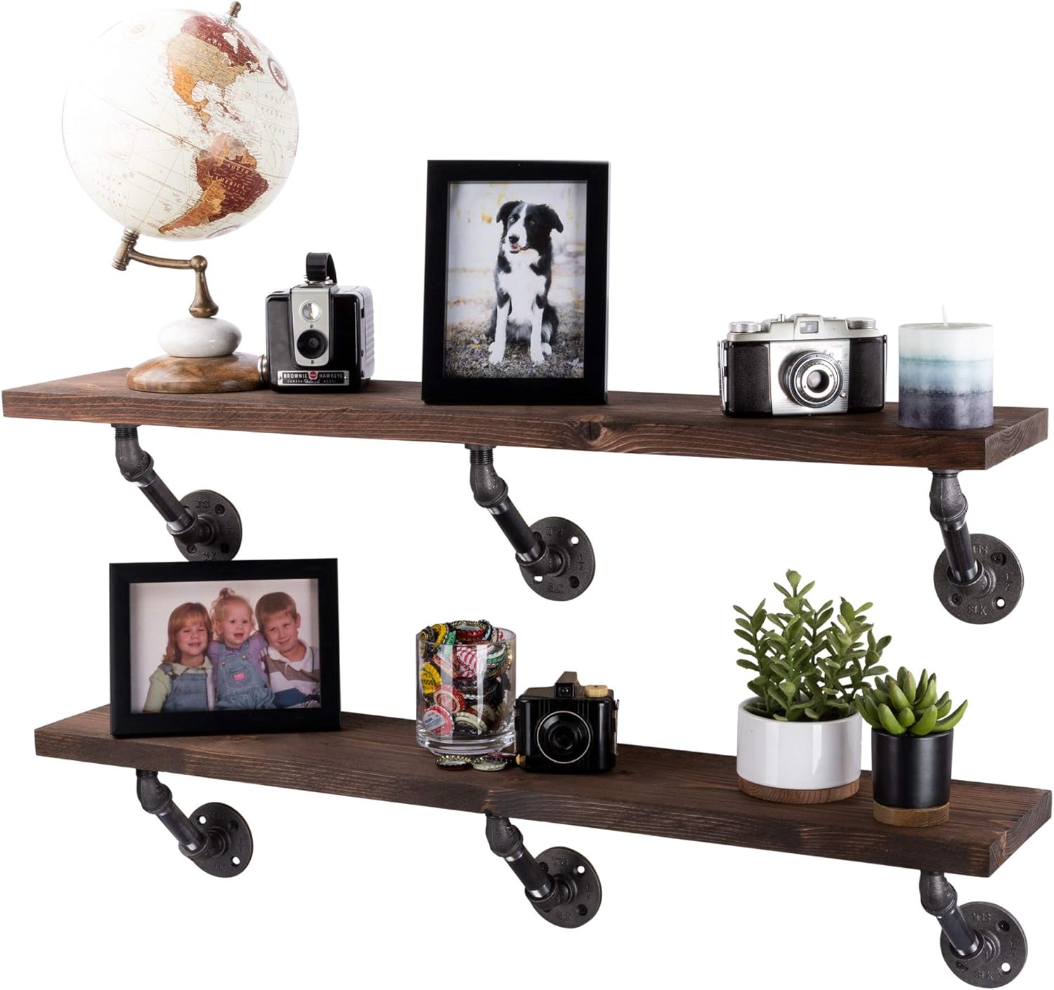 Industrial Pipe Wooden Shelves Restore by Pipe DÉCOR