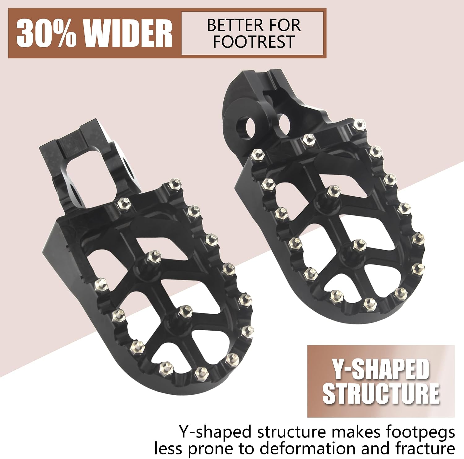 Dirt Bike CNC Foot Pegs Motorcycle Footrest Rests Pedals for SX SXF EXC XC XCF XCW SMC 50 65 85 125 150 200 250 350 450 530 Rests Footpegs(Black)