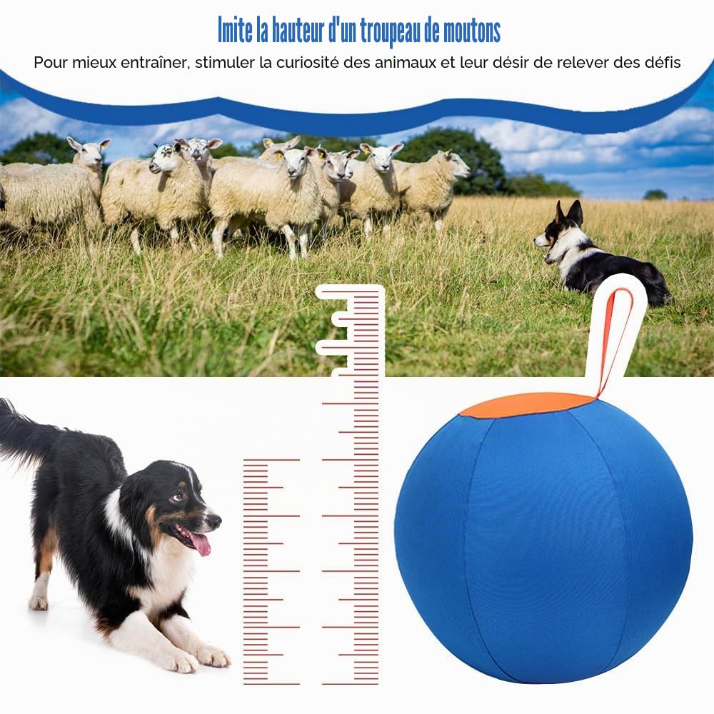 DONGKER Balle D'élevage de Chiens de 18 Pouces,Balle Gonflable pour Chevaux et Chiens a Haute Élasticité avec Poignée pour Chiens et Chevaux de Petite,Moyenne et Grande Taille