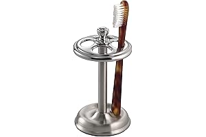 iDesign Steel Toothbrush Holder Stand The York Collection - Four Compartments