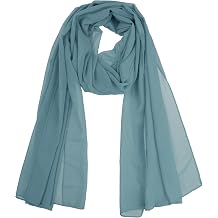 Women's Solid Chiffon Scarf Lightweight Soft Thin Long Head Wrap All Season