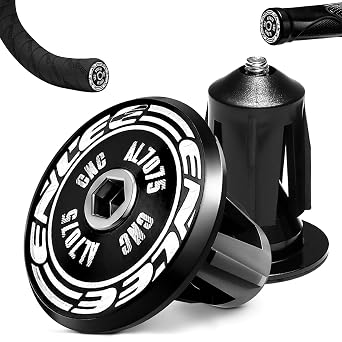 Bicycle Handlebar Bar End Plugs Caps Bike Handlebar Plugs Perfect, Bar End Plugs Handlebar End Caps Bike Handlebar Plugs for Most Bicycle, Alloy Bar End Plugs Set of 2 - Black