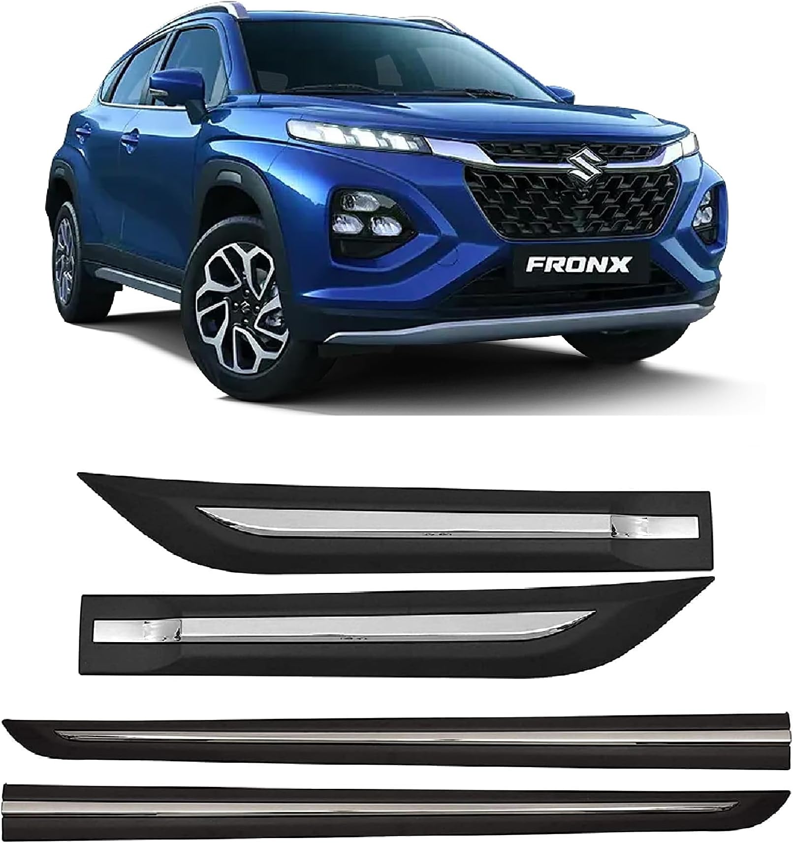 Empica Half Chrome Car Door Side Beading Moulding Compatible with