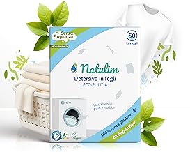 Natulim - Washing Machine Detergent Strips (40 Washes) - Includes Soft Effect, Eco-Friendly, Hypoallergenic, Zero Waste, Made in EU - Clean and Soft Set Without Mess the Planet (No Perfume)