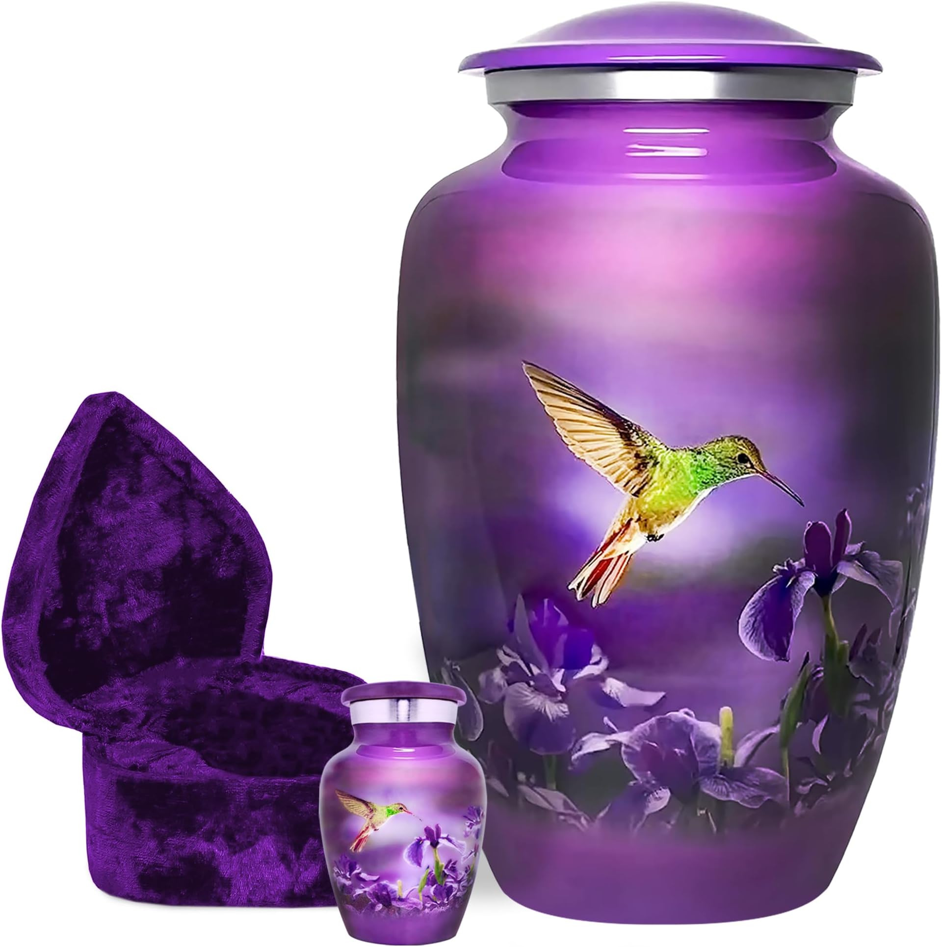 Amazon.com: Trupoint Memorials Purple Hummingbird Aluminum Cremation ...