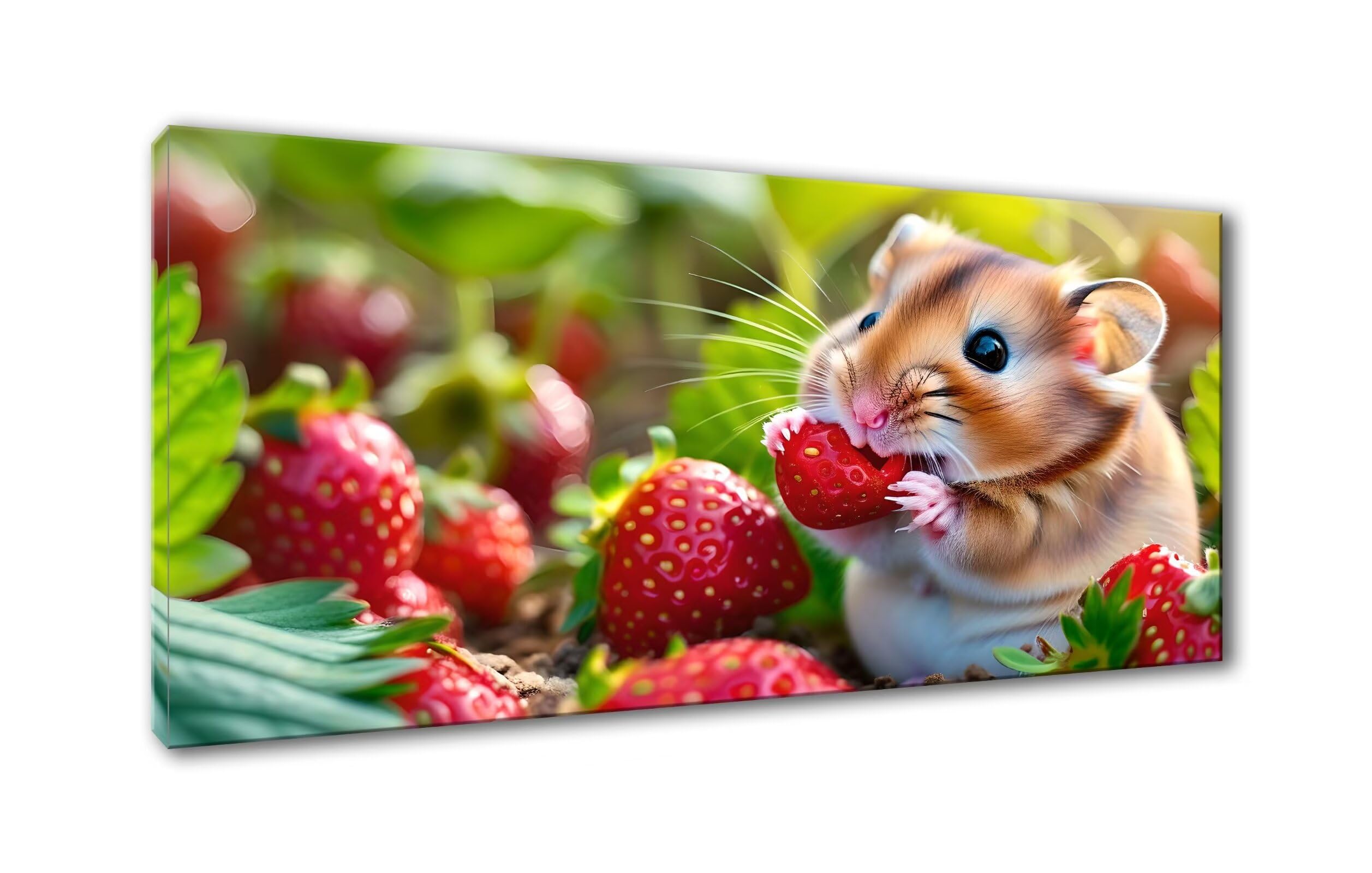 Strawberry Diamond Painting Animal Diamond Art Kits for Adults, Full Drill Diamond Art Painting, 5D Diamond Dots Crystal Arts and Crafts Pictures for Home Wall Decor Gifts for Women 71 x 140 cm Y-776