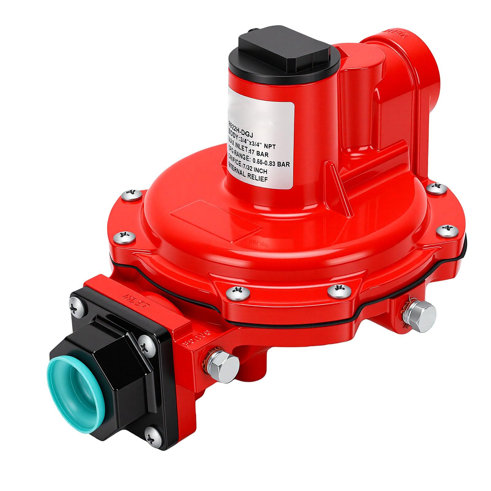 Regulador de Presión Gas Natural Ajustable 4-6 PSI 3/4 Pulgadas NPT Salida Entrada Válvula Gas Primera Etapa, Regulador de Propano para Residencial Comercial Industrial