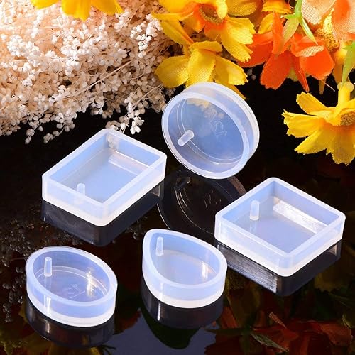 Miniatura 4 de Woohome Juego de 43 moldes de silicona transparentes para joyería, juego de moldes de fundición de ondas de agua, incluye 22 moldes de fundición de