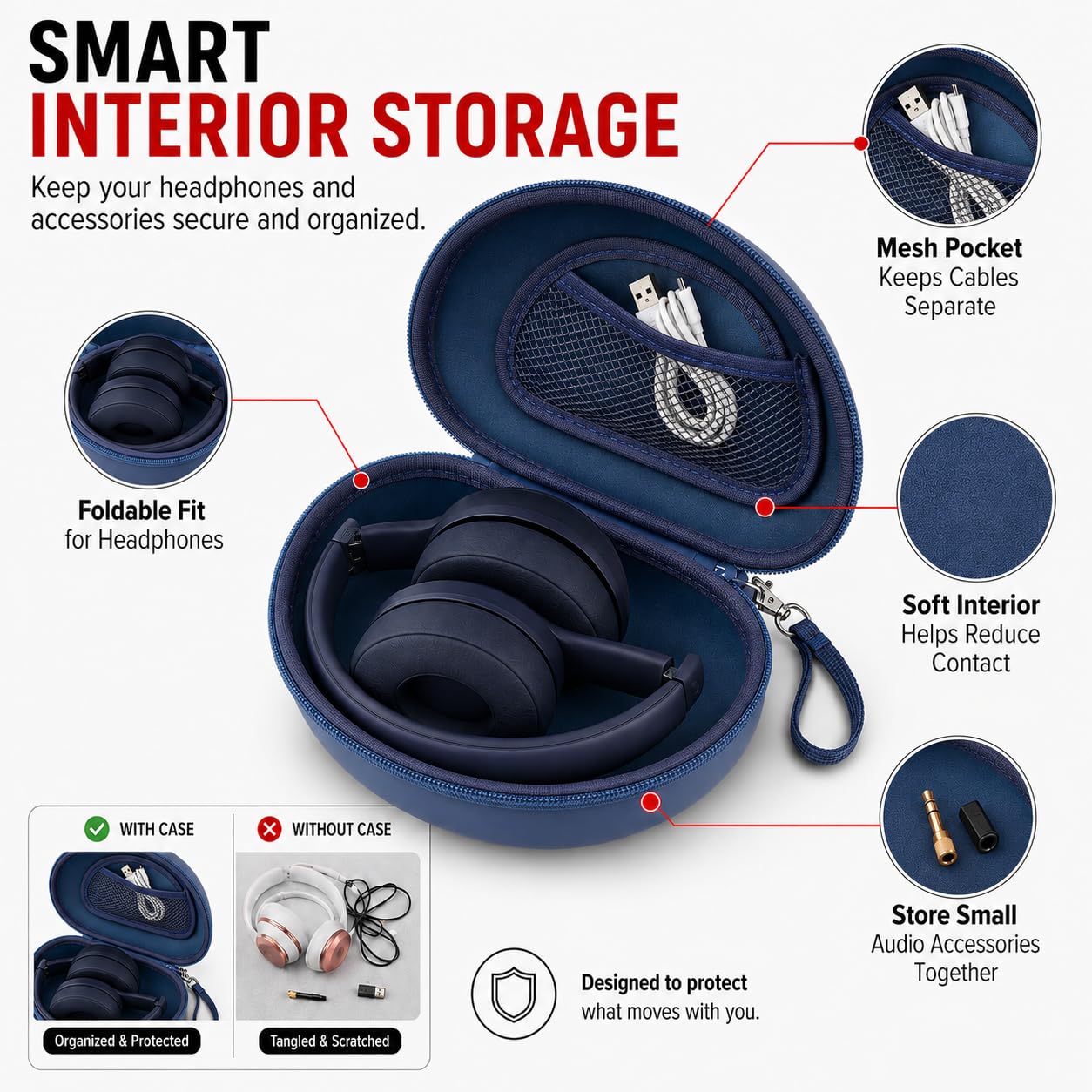 Beats Solo Pro ケース付き Amazon.com: COMECASE Hard Headphone Case Compatible with Beats