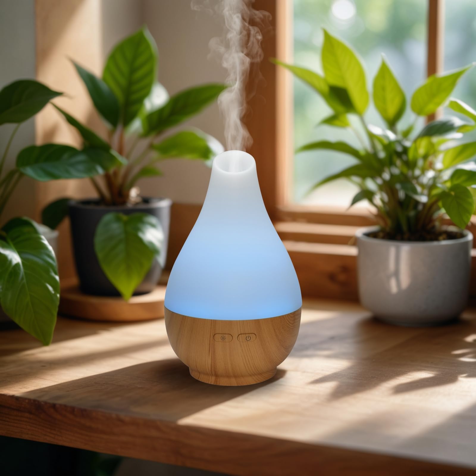 Zen'arôme Julia dyfuzor olejków eterycznych, ultradźwiękowy, do aromaterapii, zimna, domowy dyfuzor elektryczny, nawilżacz powietrza, kolorowe oświetlenie LED, automatyczne i ciche zatrzymanie