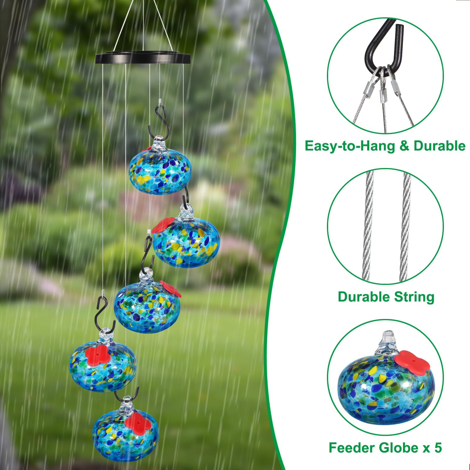 Comedero para pájaros para colgar al aire libre con taza de agua, comedero de metal para pájaros silvestres para farol de jardín, faroles de decoración de cardenales, como regalo para mamá, abuela y