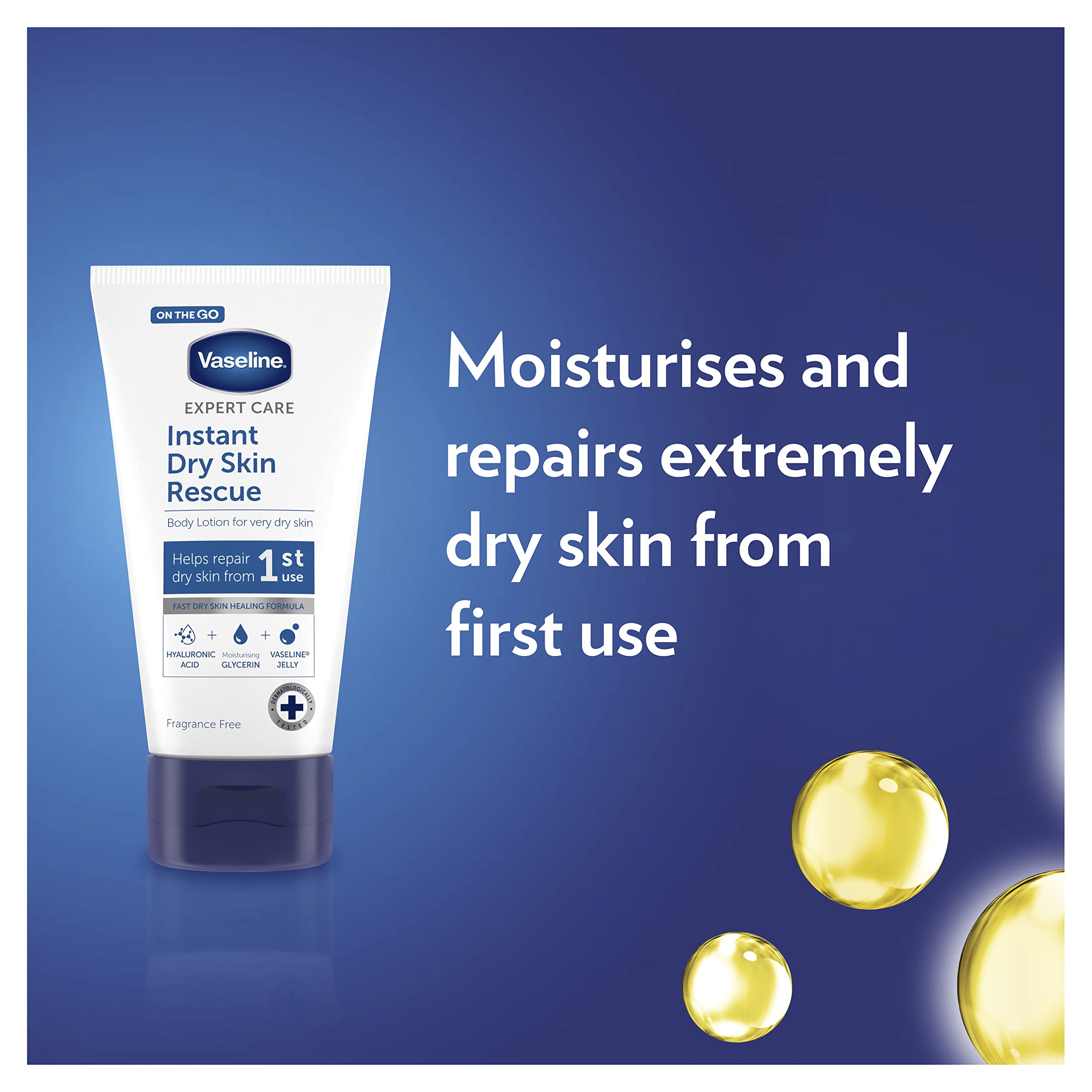 Vaseline Expert Care Instant Dry Skin Rescue Body Lotion dermatologically tested moisturiser for very dry skin 75 ml - Image 3
