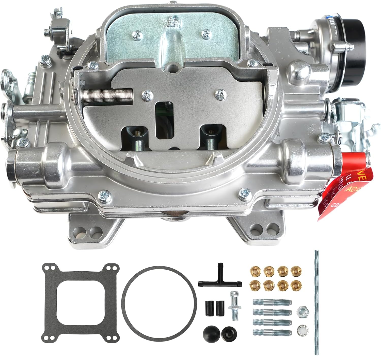 1906 Carburetor 4 Barrel Carb with Electric Choke Satin Finish Replacement For Edelbrock AVS2 650 CFM Carburetor Square Flange New Annular Flow Booster