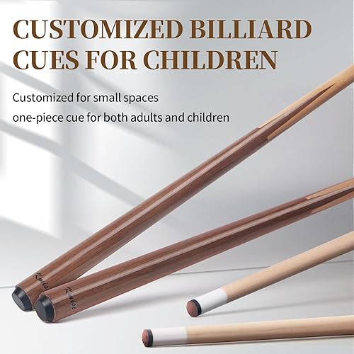 Miniatura 6 de Kmise Taco de madera para billar, punta de 0.512 in, 36 pulgadas, 42 pulgadas, 48 pulgadas, 52 pulgadas, palos de billar cortos, tacos de billar