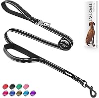 Tpotato 6ft Heavy Duty Reflective Dog Leash with Dual Padded Handles for Pulling Dogs - All Breeds, Walking, Training & Car Safety