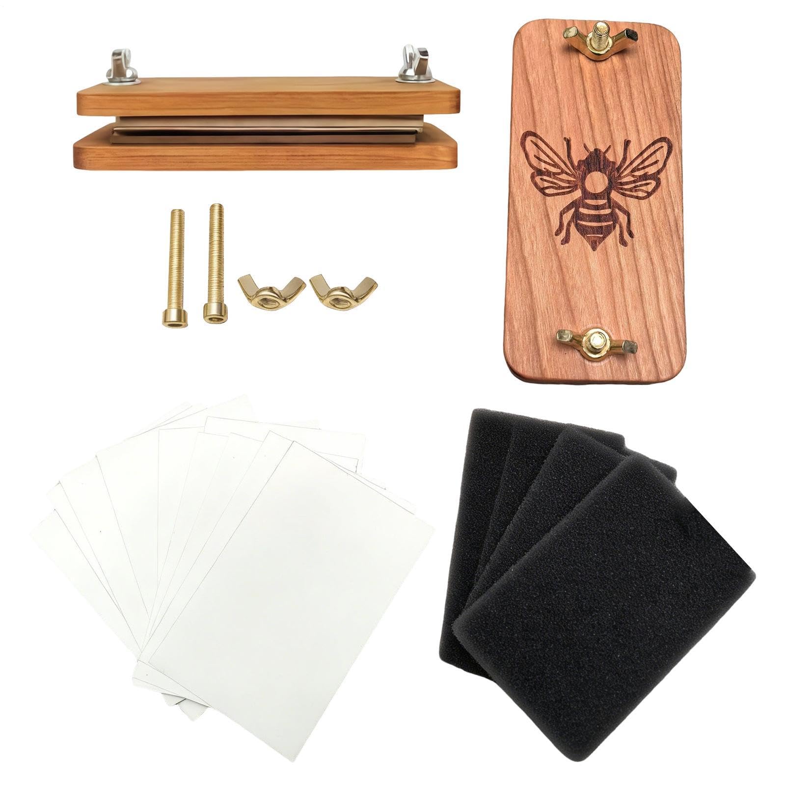 BOXOB Mini Presse à Fleurs 11,5x7,5 Cm – Bois & Alliage – Kit Conservation Plantes – Cadeau DIY