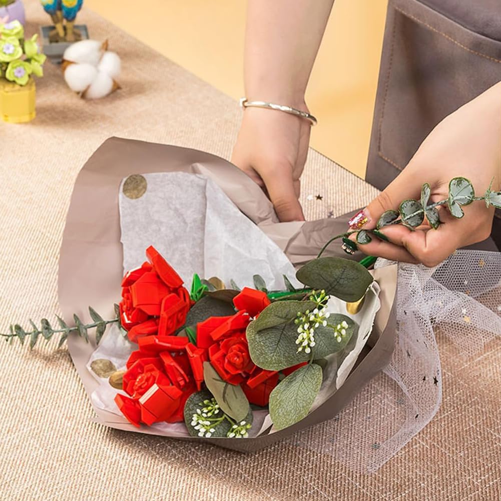 5pcs Roses, Flowers Set, Compatible with Artificial Flower Bouquets from the Botanical Collection - Image 4