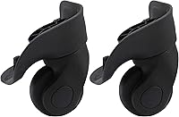 Vista 2 de RDEXP Juego de 2 ruedas negras de 1.92 pulgadas de diámetro para equipaje izquierdo y derecho con tornillos, pieza de repuesto