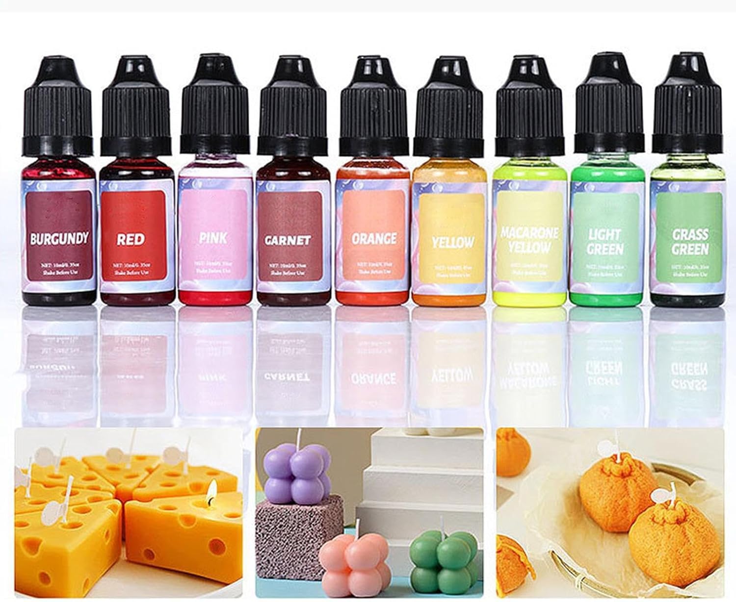 Artnery Liquid Candle Wax Color Set, 24 Colors Dye for Candle Making Liquid Candel Colours for Beeswax, Gel Wex, Soy Wax, Paraffin Wex - 10ml Each 3