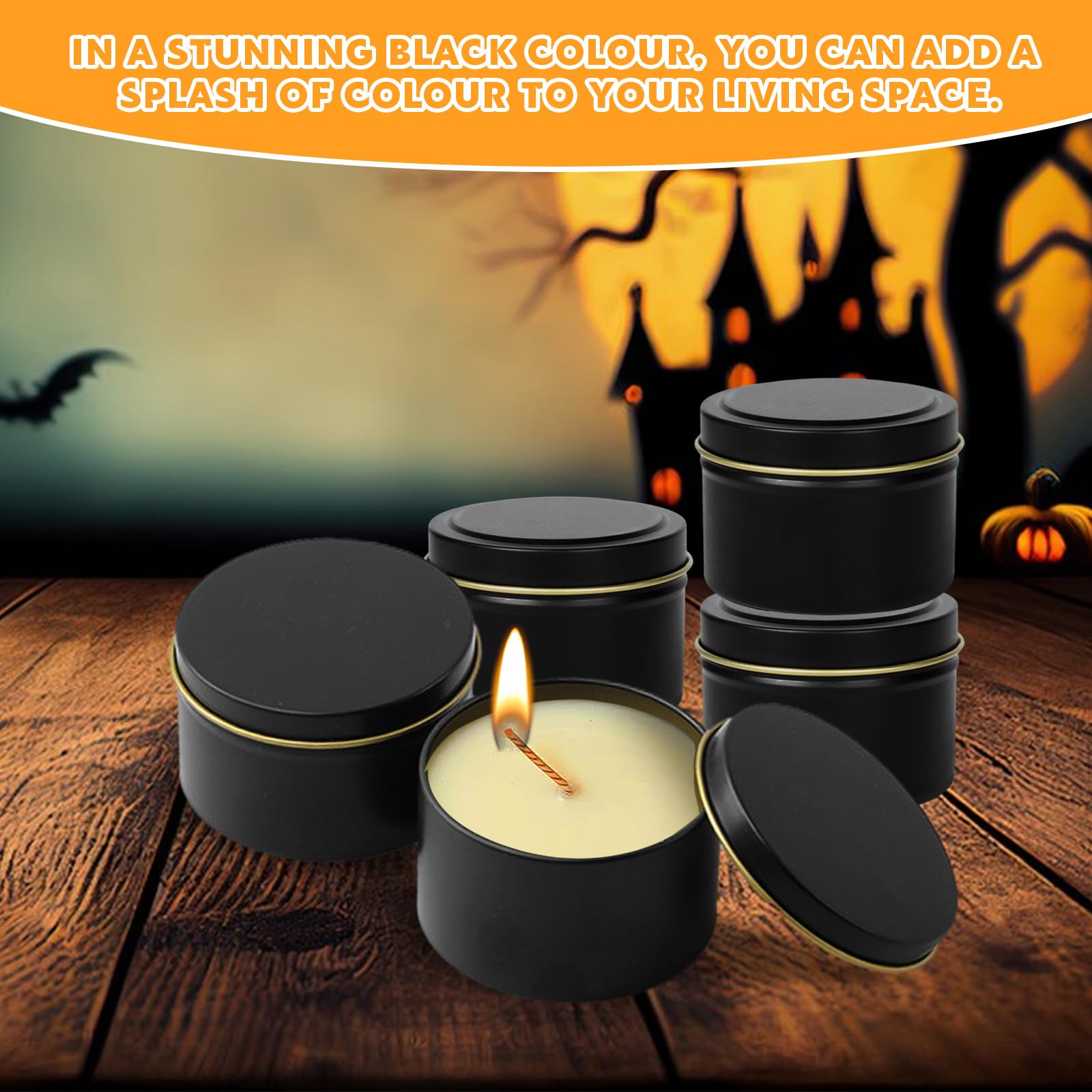 Kit Candele Fai Da Te KOOLPUG - 12 Barattoli Metallo Neri Con Stoppini E Supporto - Foto 8