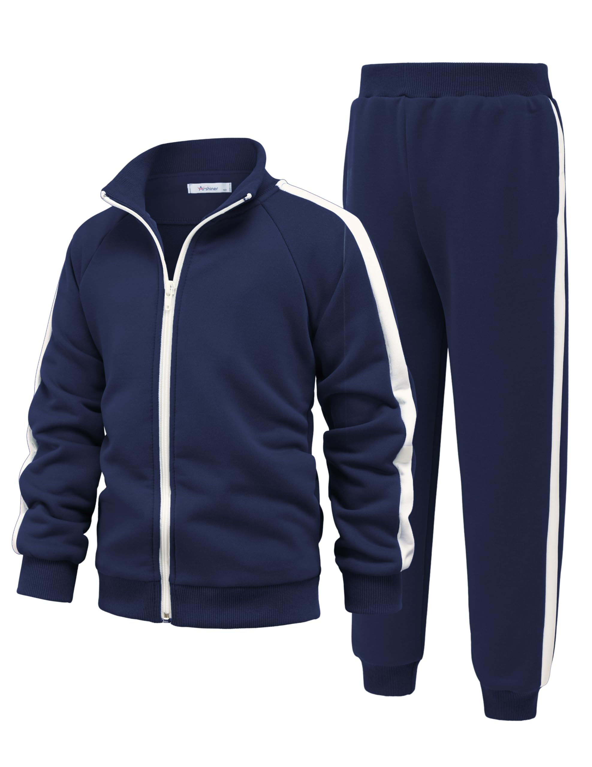 Arshiner Boys' Full Zip Athletic Tracksuit Set (2-Piece Jogging Suit)