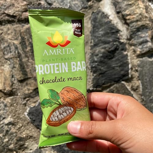 Miniatura 52 de Amrita Manzana canela vegana, sin gluten, barras altas en proteínas 0.53 oz de proteína a base de plantas, alta fibra, sin maní ni lácteos Barra