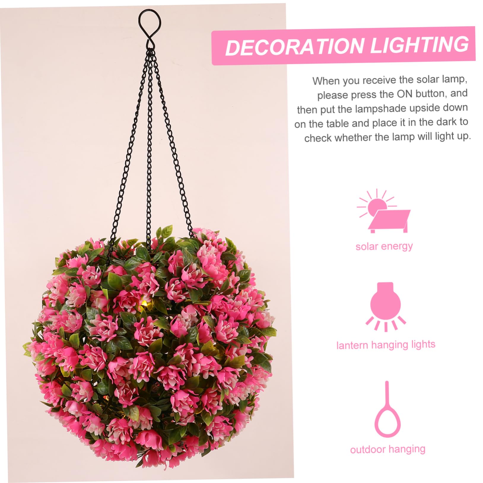Lámpara Solar Colgante de Jardín en Forma de Bola Floral LED