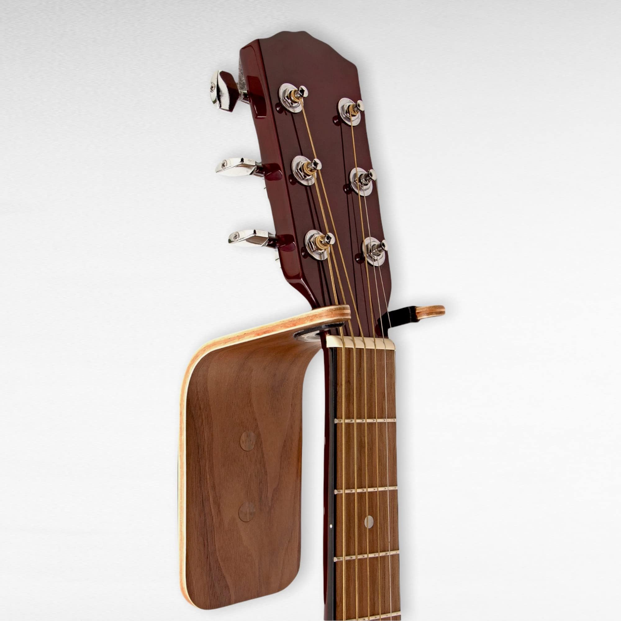 Guitar Wall Hanger - Secure Guitar Wall Mount for Acoustic/Ukulele - Space-Saving Guitar Accessories - Easy to Install Guitar Hook - Elegant Design Guitar Stand for Home/Studio Neck up to 2 in (50mm)