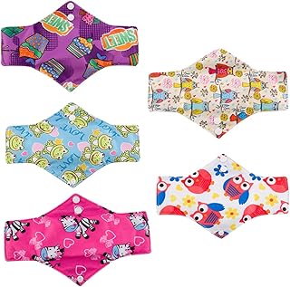 Zerodeko 5pcs Cloth Period Pads Washable Pads Reusable Napkins Washable Towel Cloth Towel Mama Pads Cloth Pad Menstrual Pad Panties Bamboo Charcoal