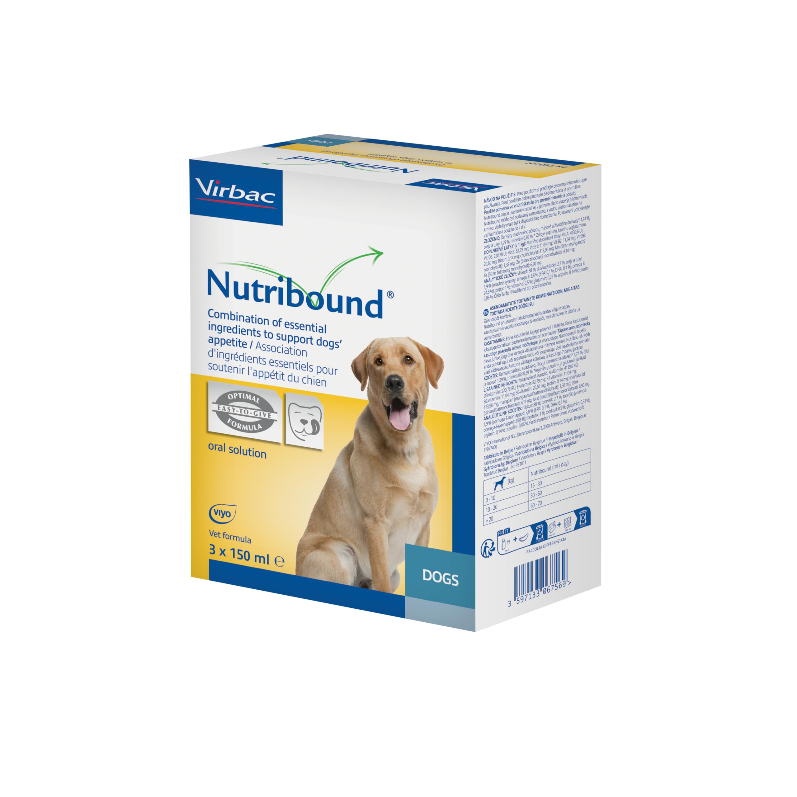 Virbac Nutribound Per Cani - Integratore Alimentare Liquido 3 X 150 Ml, Per Convalescenza E Recupero - Foto 5